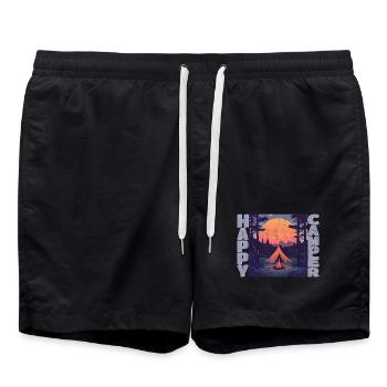Campeur heureux - Short de bain - noir - Devant - AI Model Male 185 light (185cm)