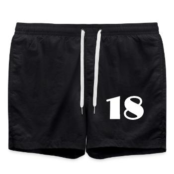 18. 18 ANS. 18e ANNIVERSAIRE. ANNIVERSAIRE 18 ANS. - Short de bain - noir - Devant - AI Model Male 185 light (185cm)