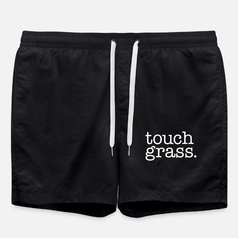 Touch grass white - Swim Trunks - black