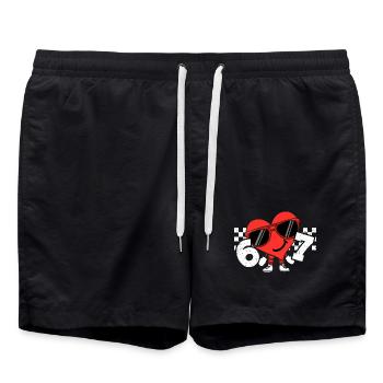 Cœur de Valentin drôle 67 Six Sept - Short de bain - noir - Devant - AI Model Male 185 light (185cm)
