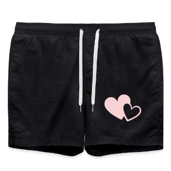 Valentinstag Pink Heart, Valentinstag - Badeshorts - Schwarz - Vorne - AI Model Male 185 light (185cm)