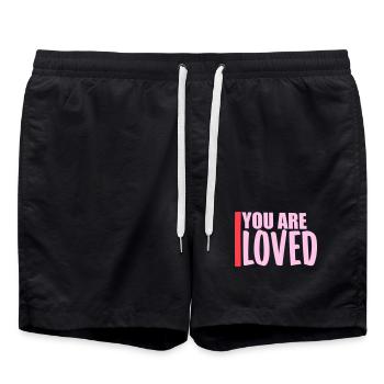 You Are Loved No Matter How You Feel Mitgefühl - Badeshorts - Schwarz - Vorne - AI Model Male 185 light (185cm)