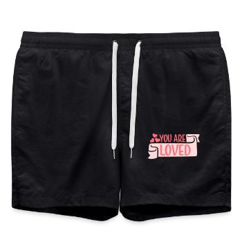 You Are Loved No Matter How You Feel Mitgefühl - Badeshorts - Schwarz - Vorne - AI Model Male 185 light (185cm)