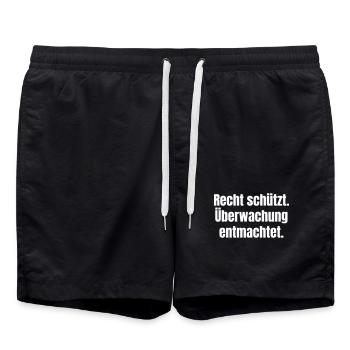 Rechte schützen, Überwachung entmachtet - Badeshorts - Schwarz - Vorne - AI Model Male 185 light (185cm)