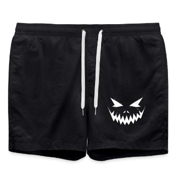Halloweengesicht Zackenlächeln - Badeshorts - Schwarz - Vorne - AI Model Male 185 light (185cm)