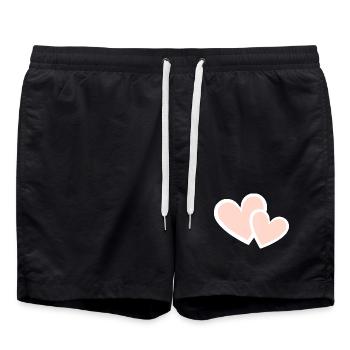 Valentinstag Pink Heart, Valentinstag - Badeshorts - Schwarz - Vorne - AI Model Male 185 light (185cm)