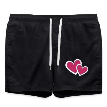 Valentinstag Herz rot Valentinstag Geschenk  - Badeshorts - Schwarz - Vorne - AI Model Male 185 light (185cm)
