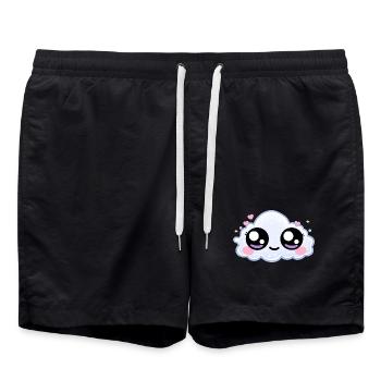 Cloud Eyes Kawaii – Sanfte, verträumte Augen - Badeshorts - Schwarz - Vorne - AI Model Male 185 light (185cm)