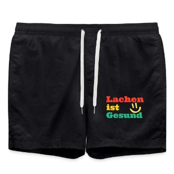 Le rire est sain - Short de bain - noir - Devant - AI Model Male 185 light (185cm)