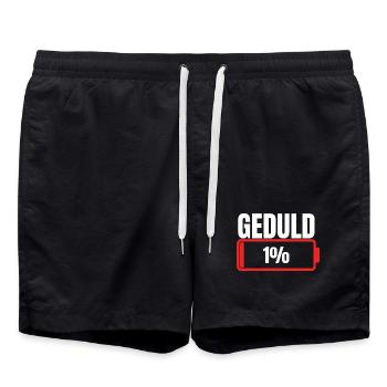 Patience 1 % Expressions drôles pour hommes - Short de bain - noir - Devant - AI Model Male 185 light (185cm)