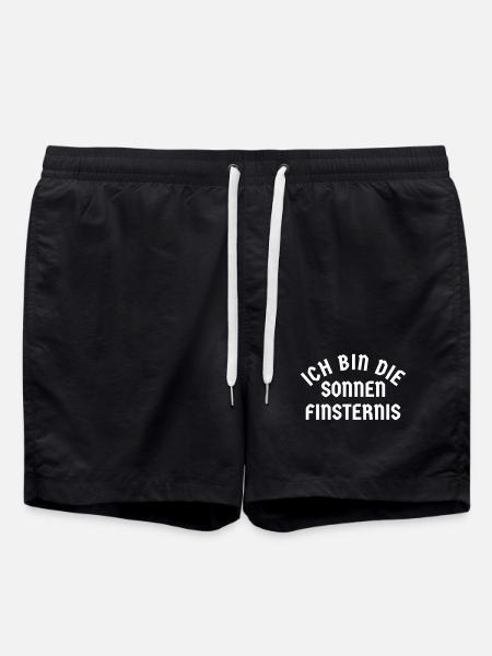 Sonne Kostüm Ich bin die Sonnenfinsternis Text - Badeshorts - Schwarz