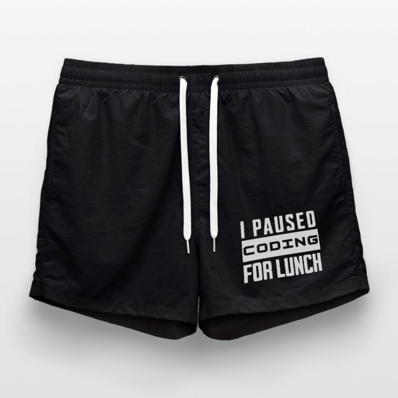 Nerd Coding , I Paused Coding for Lunch Badeshorts