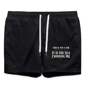 Cadeau de navigation pour le travail de matelot en mer - Short de bain - noir - Devant - AI Model Male 185 light (185cm)