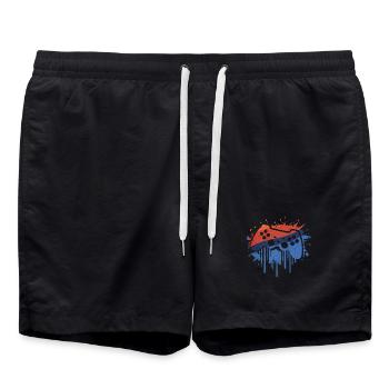 Gaming retro - Badeshorts - Schwarz - Vorne - AI Model Male 185 light (185cm)