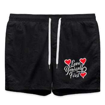 Love Yourself First Self-Love Self-Care - Swim Trunks - black - Front - AI Model Male 185 light (185cm)