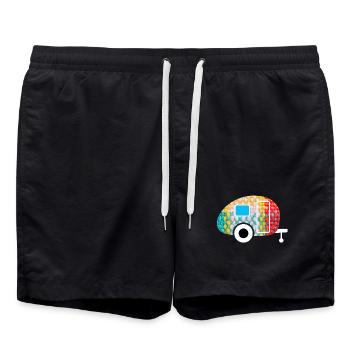 Caravane Caravane Textile Textile Camping Fan - Short de bain - noir - Devant - AI Model Male 185 light (185cm)