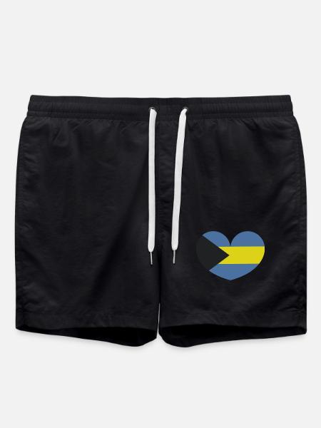 Herz der Bahamas-Flagge - Badeshorts - Schwarz