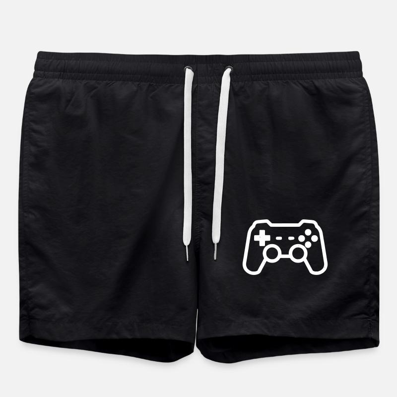 Retro Controller Gamepad - Swim Trunks - black
