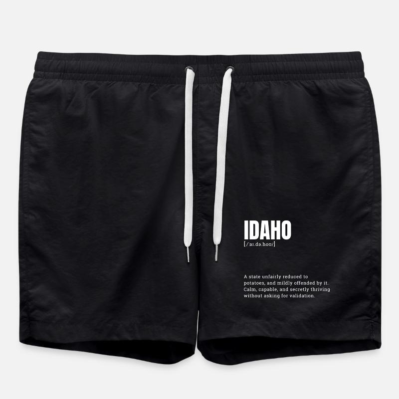 Idaho Potatoes Typography - Swim Trunks - black