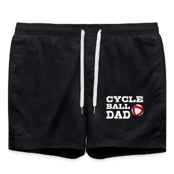 Radball, Dad, Radballer, Hallenradsport, Cycleball - Badeshorts - Schwarz - Vorne - AI Model Male 185 light (185cm)
