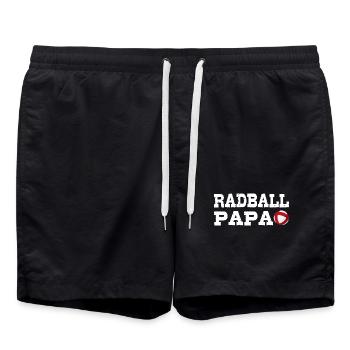 Radball, Radballer, Hallenradsport, Papa - Badeshorts - Schwarz - Vorne - AI Model Male 185 light (185cm)