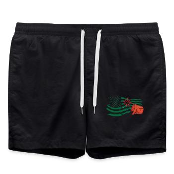 American Gardener Pflanzenliebhaber Pflanzen - Badeshorts - Schwarz - Vorne - AI Model Male 185 light (185cm)