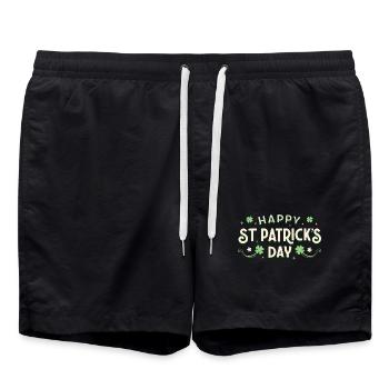 Saint-Patrick Coloré et Festif - Short de bain - noir - Devant - AI Model Male 185 light (185cm)
