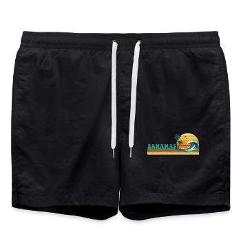 Bahamas Retro Spring Break Kreuzfahrt Tropische Vibes - Badeshorts - Schwarz - Vorne - AI Model Male 185 light (185cm)