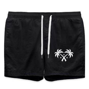 Palme Symbol Insel - Badeshorts - Schwarz - Vorne - AI Model Male 185 light (185cm)