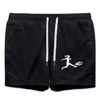 Silhouette du football féminin - Short de bain - noir - Devant - AI Model Male 185 light (185cm)