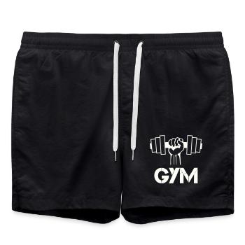Icône du Gymnase du Poing Puissant - Short de bain - noir - Devant - AI Model Male 185 light (185cm)
