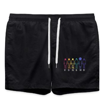Diversité de genre queer Fierté gay LGBT - Short de bain - noir - Devant - AI Model Male 185 light (185cm)