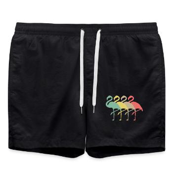 Pastell Flamingo Quartet - Badeshorts - Schwarz - Vorne - AI Model Male 185 light (185cm)