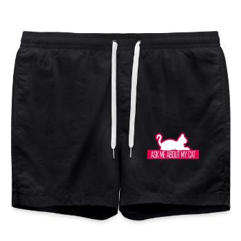 Demandez-moi pour mon chat Chat Amour des animaux Animaux - Short de bain - noir - Devant - AI Model Male 185 light (185cm)