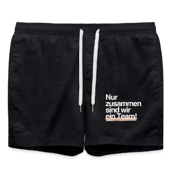 Gemeinsam stark — Teamgeist-Design - Badeshorts - Schwarz - Vorne - AI Model Male 185 light (185cm)