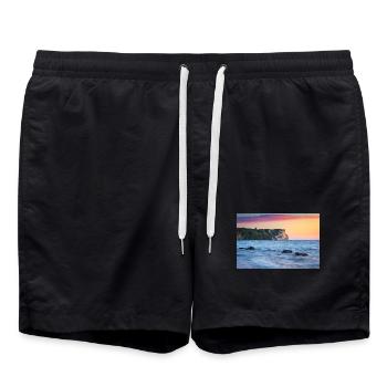 Sonnenaufgang am Kap Arkona - Badeshorts - Schwarz - Vorne - AI Model Male 185 light (185cm)