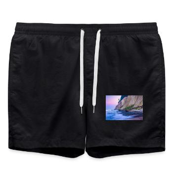 Kreideküste auf Insel Rügen am Abend - Badeshorts - Schwarz - Vorne - AI Model Male 185 light (185cm)