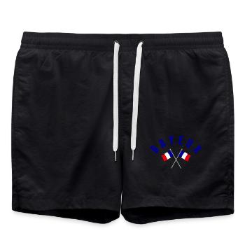 Embleme der französischen Flaggen von Bayeux Crossed - Badeshorts - Schwarz - Vorne - AI Model Male 185 light (185cm)