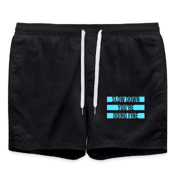 Ralentis, tu t’en sors bien, motivation en disant logo - Short de bain - noir - Devant - AI Model Male 185 light (185cm)