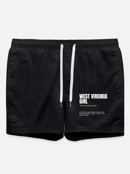 West Virginia Girl Pride - Swim Trunks - black
