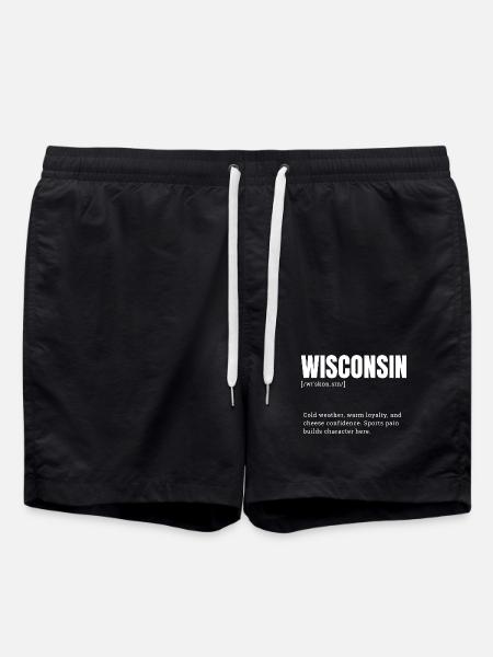 Wisconsin block font style - Swim Trunks - black