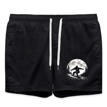 Bigfoot Surfing - Swim Trunks - black - Front - AI Model Male 185 light (185cm)
