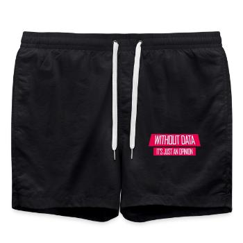 Without Data It's Just An Opinion Statistics Nerd - Swim Trunks - black - Front - AI Model Male 185 light (185cm)