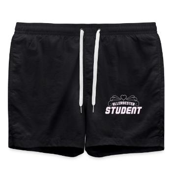 Allerbester Student Retro Badge - Badeshorts - Schwarz - Vorne - AI Model Male 185 light (185cm)