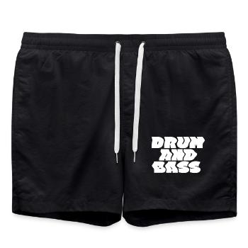 Drum and Bass fettes Logo-Design - Badeshorts - Schwarz - Vorne - AI Model Male 185 light (185cm)
