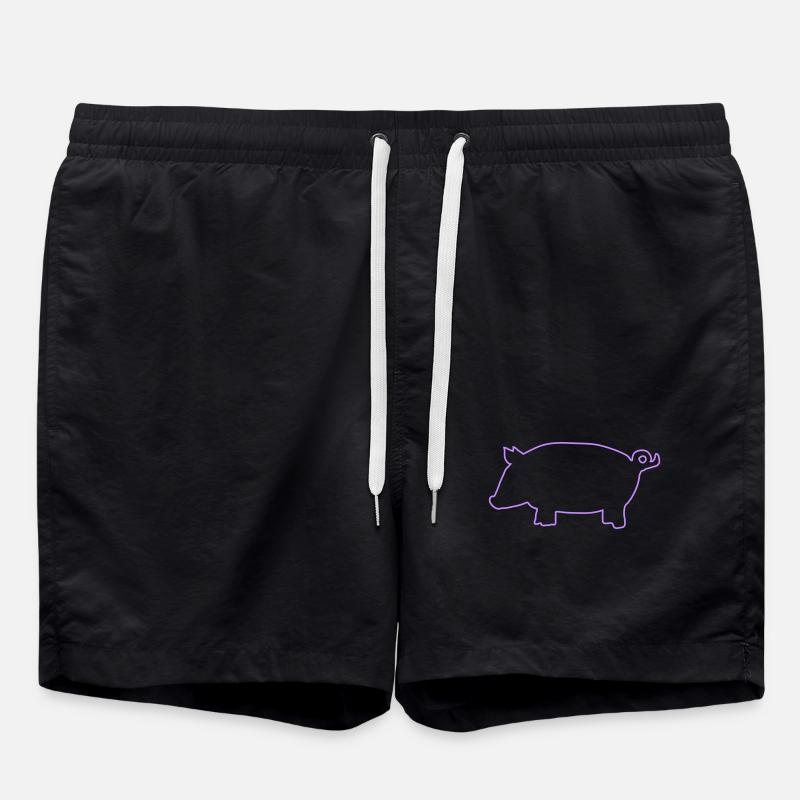 Pig Silhouette - Swim Trunks - black