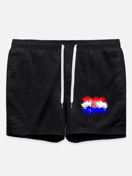 Kroatien Flagge Splash - Badeshorts - Schwarz