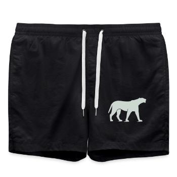Silhouette de la Panthère de Nuit au clair de lune - Short de bain - noir - Devant - AI Model Male 185 light (185cm)