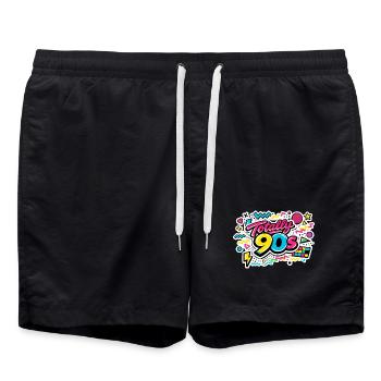 Fête à thème années 90 vintage années 90 - Short de bain - noir - Devant - AI Model Male 185 light (185cm)