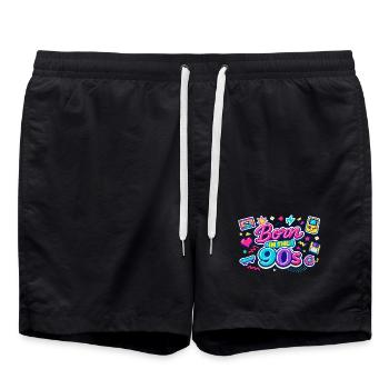 Né dans les années 90, style néon rétro - Short de bain - noir - Devant - AI Model Male 185 light (185cm)